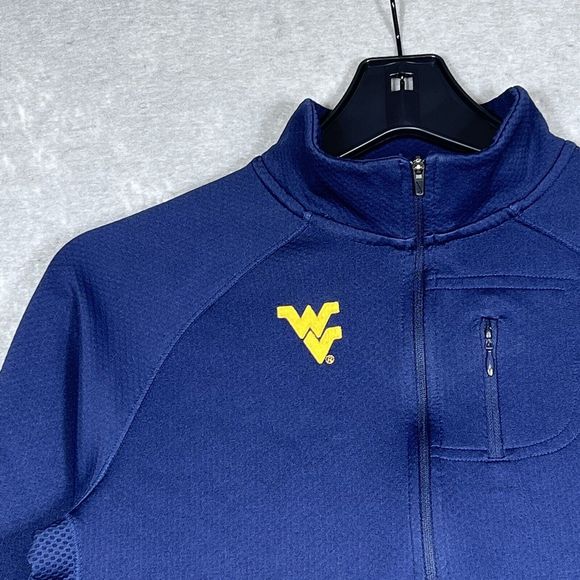 Vintage Nike Sweatshirt Womens Size Medium Navy Blue West Virginia Half Zip 1765 - Picture 3 of 13